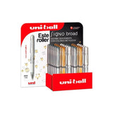 Uniball Expositor Rollerball Signo Broad Um-153 G/S/W 3d Plata-Oro-Blanco -36u-
