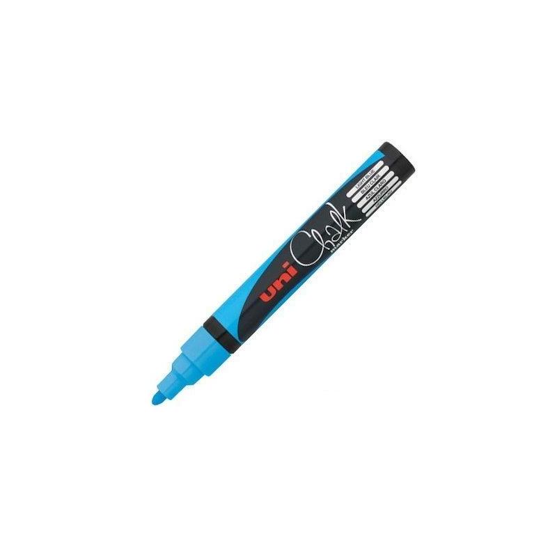 Uniball Marcador De Tiza Liquida Pwe-5m Azul Claro -6u-