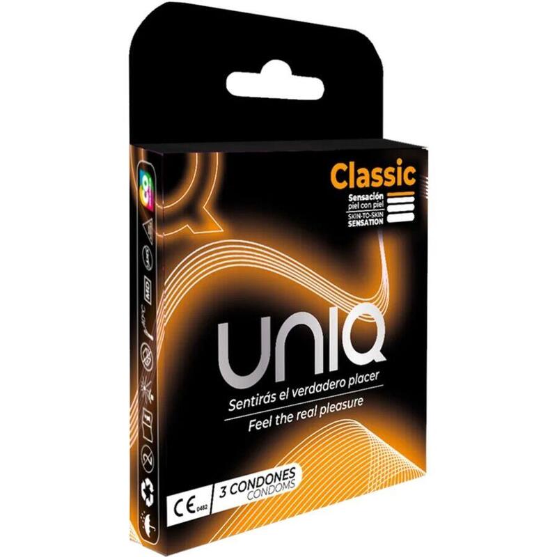 Uniq - Classic Preservativos Sin Latex 3 Unidades