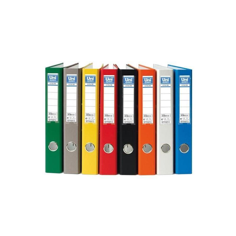 Unisystem Color Archivador Palanca 45mm Cantonera Larga A4 Cartón Forrado Pp Gris
