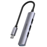 Unitek Hub Usb-C 1xusb-A 5 Gbps, 3xusb-A 2.0 Alu