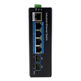 Utepo Utp6306s-Psb Switch Industrial Poe 4 Puertos Gigabit + 2 Uplink Gigabit Sfp 120w 802.3af/At 8kv - Layer 2