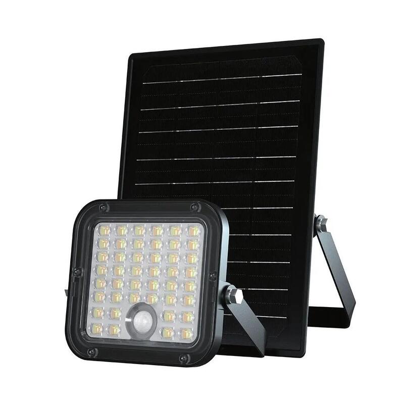 V-Tac 10w Led Solar Floodlight Lifepo Battery 3.7v Black Cct 4000k+6000k