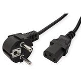 Value Cable De Alimentación, Cee7 7-Conector Macho & Iec Conector Hembra Recto, Negro, 5 M