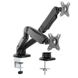 Value Dual Lcd-Arm, Montaje En Mesa, Resorte De Gas, 5 Articulaciones, 12-27 Pulgadas, Hasta 2x 6,5 Kg, Negro