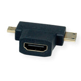 Value Hdmi T-Adapter Hdmi - Hdmi Mini + Hdmi Micro