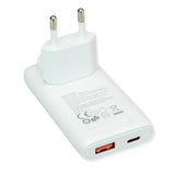Value Usb-Wandladegert, Eu- Us-Stecker, 2x Usb (A+C), 65w