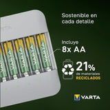 Varta Cargador Eco Charger Multi Recycled +  8 Pilas Aa Recargables 56816 2100mah