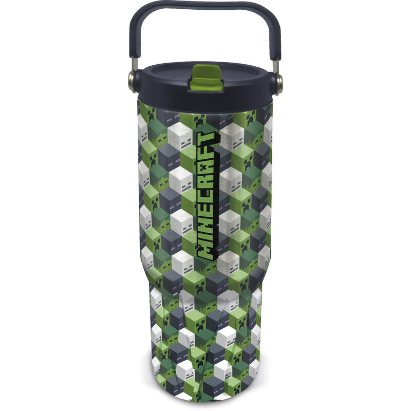 Vaso Cool Térmico Acero Inoxidable Con Asa 860 Ml Minecraft Iconicmono
