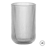 Vaso De Cristal Con Rayas En Relieve 430 Ml, 6 Uds