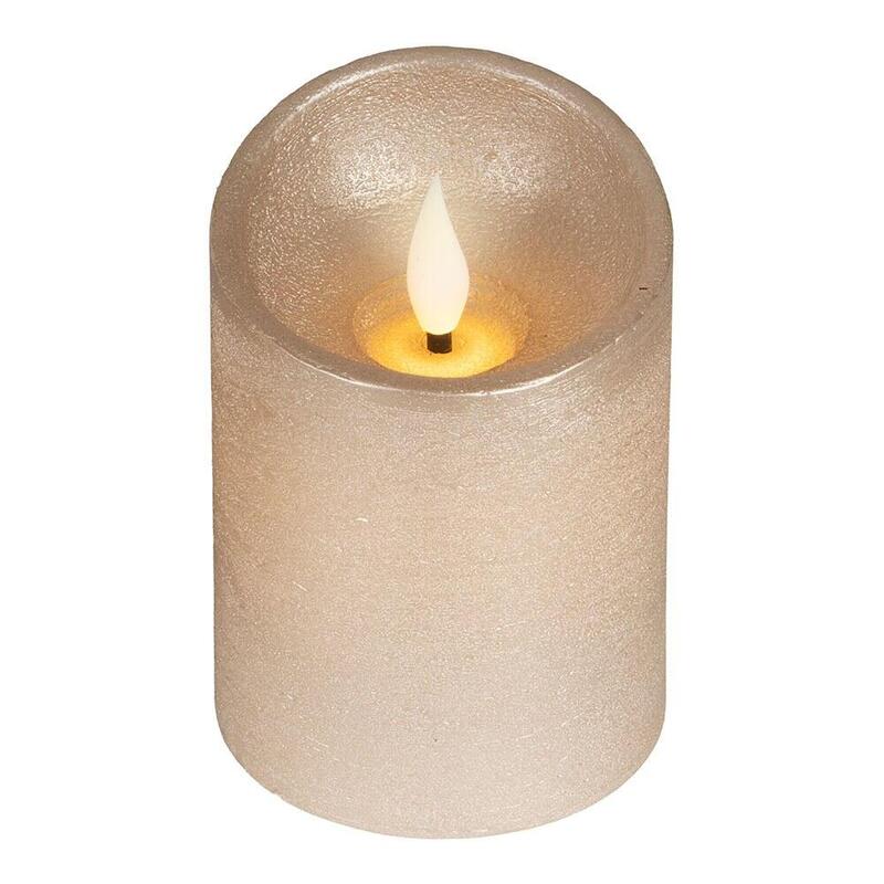 Vela De Cera Led, Con Parte Superior Curva, Color Dorado Ø7,5 X 10,5 Cm