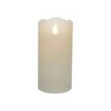 Vela Interior De Led Ø7,5x15cm Color Blanco. Acabado Rústico Luz Blanco Cálido