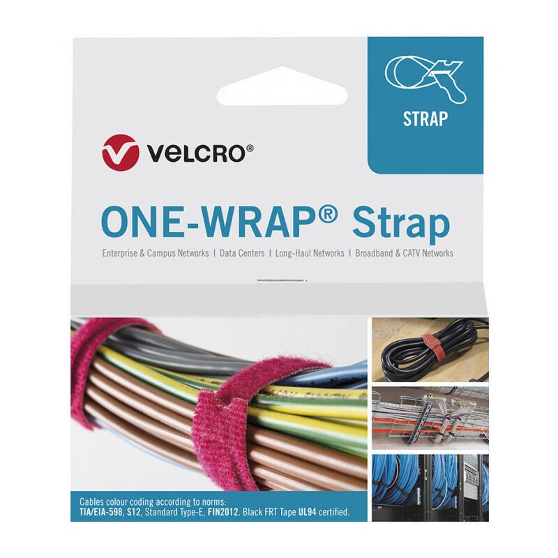 Velcro® One-Wrap® Brida Con Velcro 20mm X 200mm 25 Piezas Negro