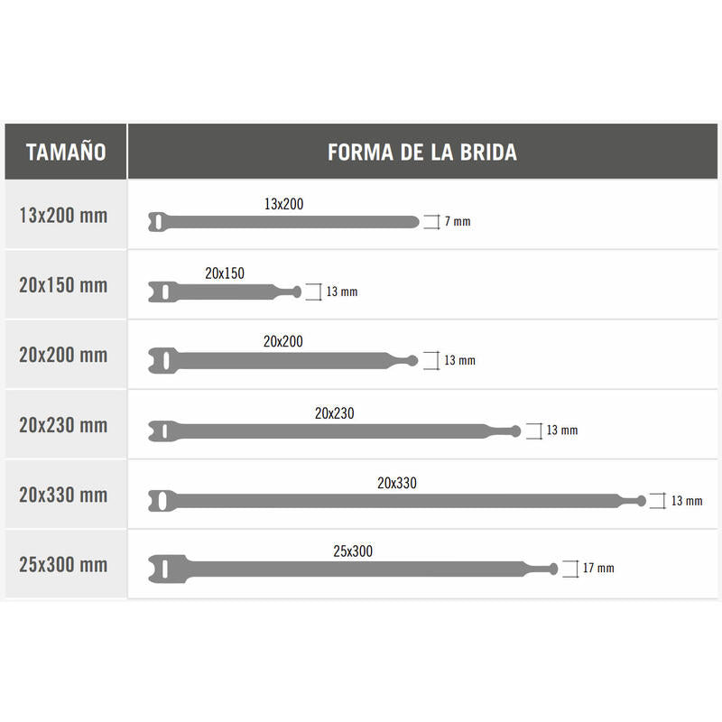 Velcro® One-Wrap® Brida Con Velcro 20mm X 200mm 25 Piezas Negro