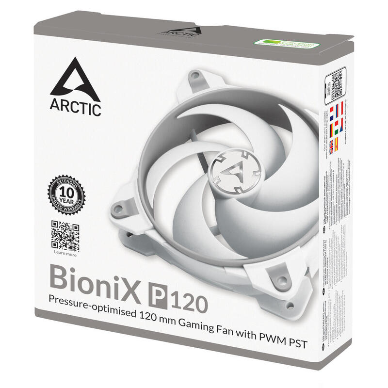 Ventilador Caja 12cm Arctic Bionix P120 Grey/White 120mm, Controlled Speed Pwm Pst
