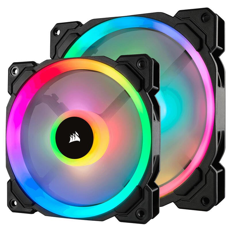 Ventilador Caja Corsair Ll120 Rgb 140mm Dual Light Loop Rgb Led Pwm Fan 3 Fan Pack Con Lighting Node Corsair Ll140 Rgb, Carcasa Del Ordenador, Ventilador, 14 Cm, 600 Rpm, 1300 Rpm, 25 Db