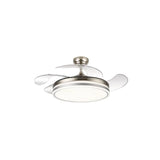 Ventilador Calima 2s Techo 900 Mm Mando A Distancia 6 Velocidades Luz Led Integrada Acabado En Nickel Satinado
