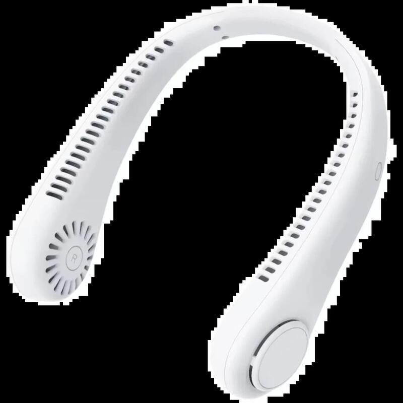 Ventilador De Cuello Con Auriculares 5 Niveles 3000 Mah Usb Blanco
