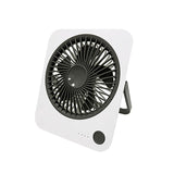 Ventilador De Mesa Recargable, 1200 Mah, Blanco Y Negro