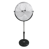 Ventilador De Pie Industrial, Con Base Circular. Cromado/Negro Potencia: 120w Aspas: Ø50cm Altura Regulable 118-148cm Edm