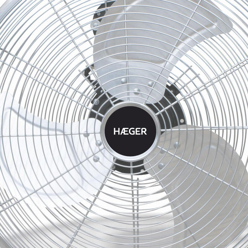 Ventilador De Suelo Industrial Haeger New Tornado 3 Aspas Metalicas 45cm 90w Interruptor Giratorio 3 Velocidades