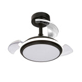 Ventilador De Techo Led 3cct Aspas Retráctiles Antila Mini Xs 35w 3000lm Negro