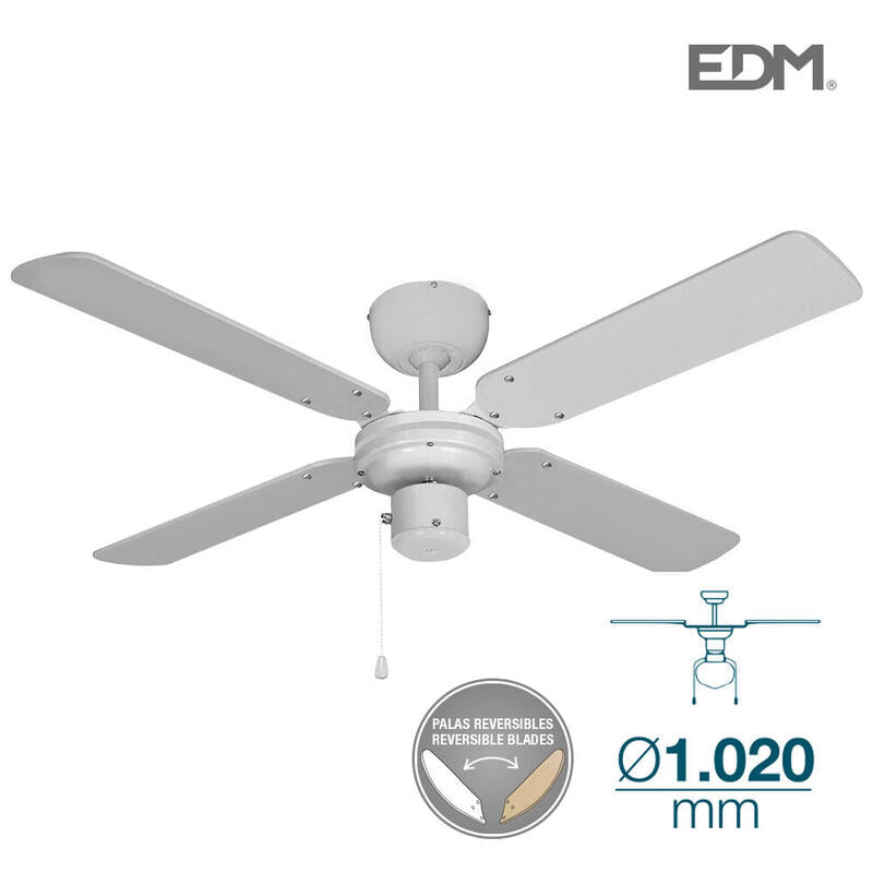 Ventilador De Techo Modelo Baltico Blanco Potencia: 50w Aspas: Ø102cm Edm