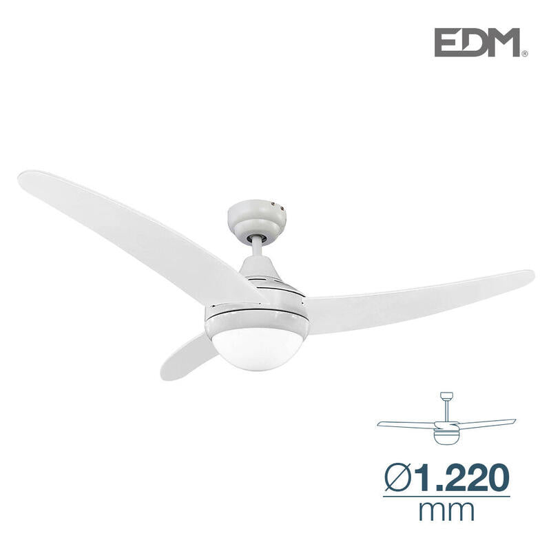 Ventilador De Techo Modelo Egeo Blanco Potencia: 60w Aspas: Ø122cm Con Mando A Distancia Edm