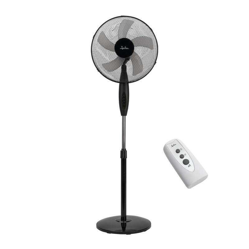 Ventilador  Jata Jvvp3245 De Pie Silencioso 50w Con Mando A Distancia, 5 Aspas 43 Cm, 3 Velocidades, Oscilante, Altura Regulable, Para Habitaciones Hasta 30 M²