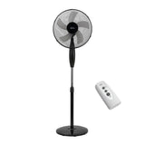 Ventilador  Jata Jvvp3245 De Pie Silencioso 50w Con Mando A Distancia, 5 Aspas 43 Cm, 3 Velocidades, Oscilante, Altura Regulable, Para Habitaciones Hasta 30 M²