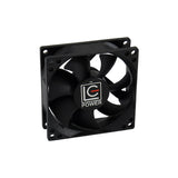Ventilador, Lc Power Lc-Cf-80, 80 X 80 X 25 Mm, Hidráulico (Cojinete), 4 Pines (Control Térmico Pwm), Negro