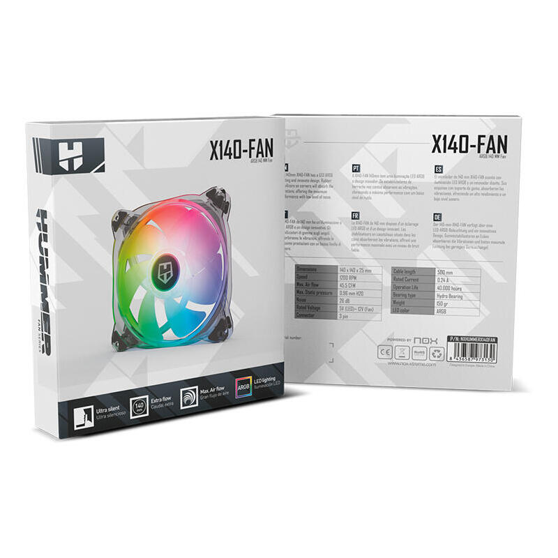 Ventilador Nox Hummer X140 Argb 140 Mm