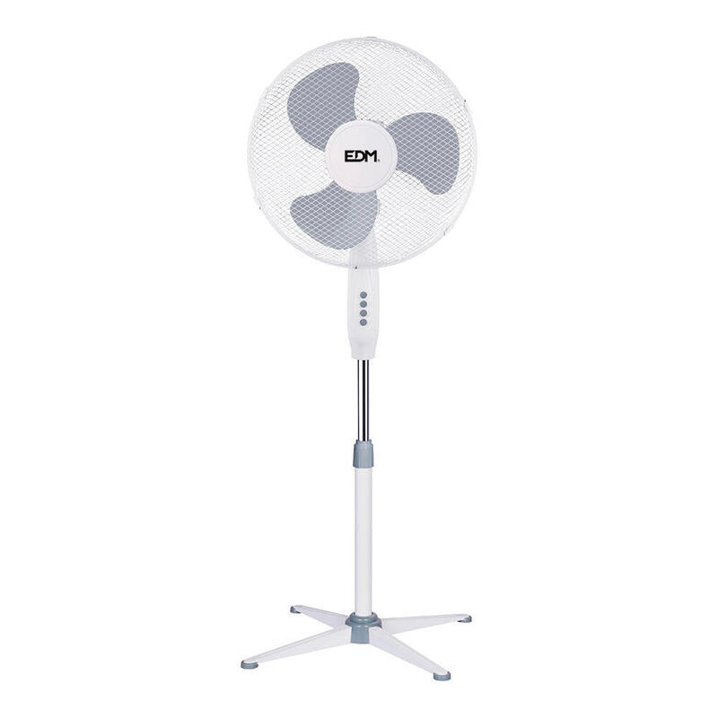 Ventilador  Pack De 3 Unidades De Pie. Color Blanco. Potencia: 45w Aspas: Ø40cm Altura Regulable 105-125cm Edm