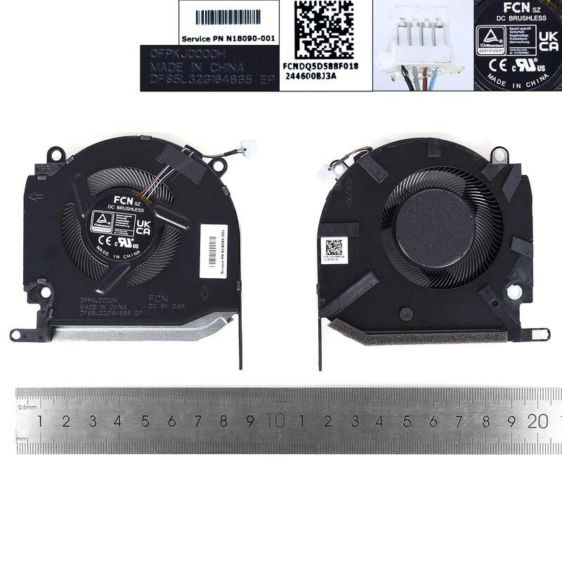 Ventilador Para Portátil Hp Omen 16 K 16 N Tpn Q280 5vcpu,Org Tpn Q280