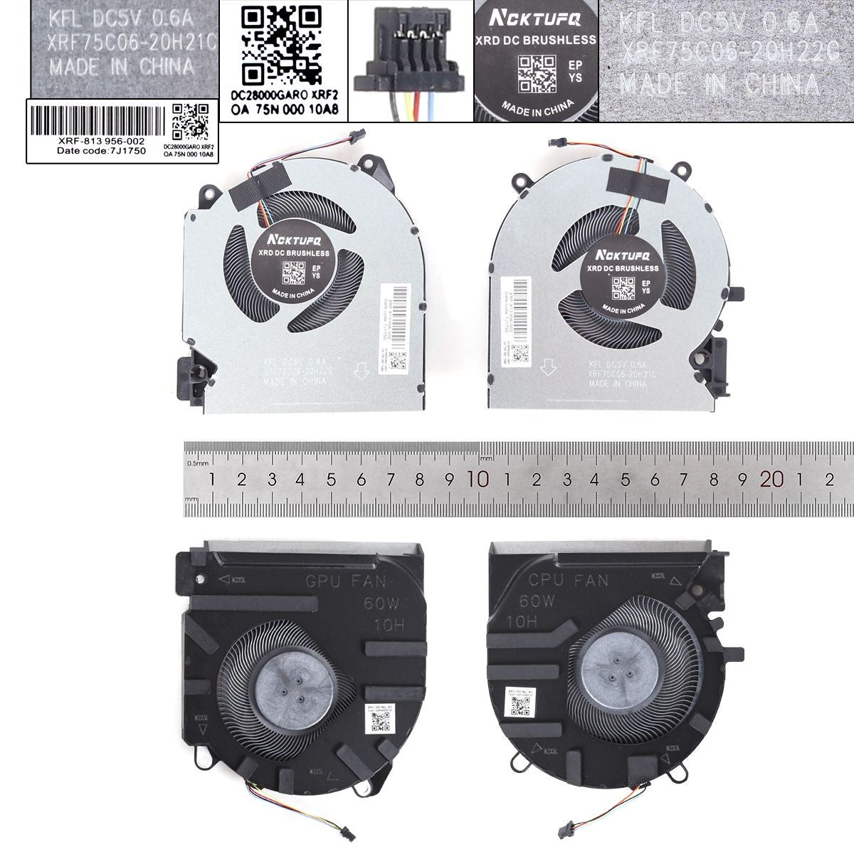 Ventiladores Para Portátil Hp 16-D/E Tpn-Q263 Q264 M75721 M75723 60W Negro