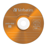 Verbatim Dvd+Rw, 4.7gb, 4x, 5 Pack Slim Case, Superficie 5 Colores