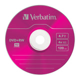 Verbatim Dvd+Rw, 4.7gb, 4x, 5 Pack Slim Case, Superficie 5 Colores