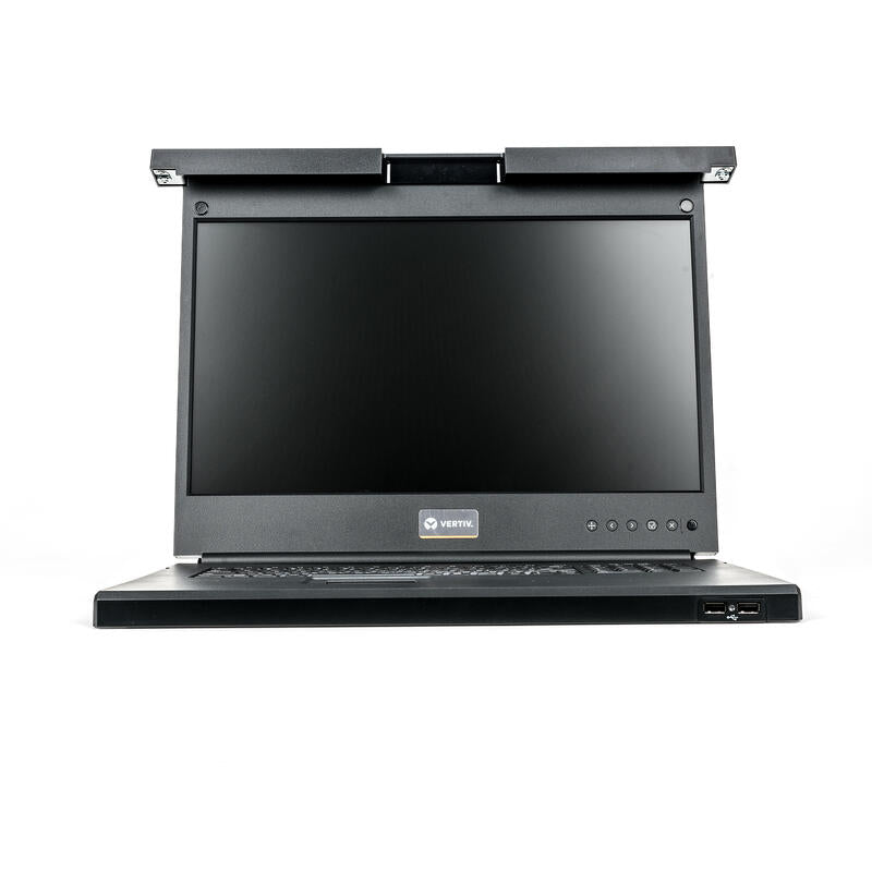 Vertiv Avocent Consola Lcd De Acceso Directo Al Rack De 19" Con Conmutador Kvm Autoview 2216 Digital O Analógico De 16 Puertos, Teclado Usb, Rak-Key Para Acceso Digital Y 16 Cables Mpuiq-Vmchs, Us Intl