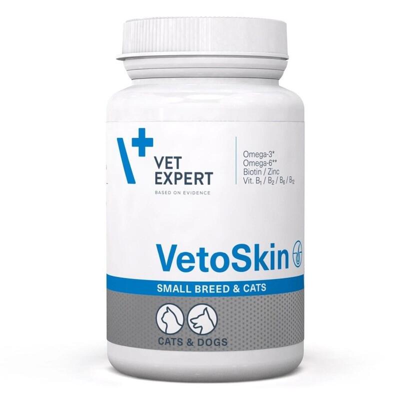 Vet Expert Vetoskin Razas Pequeñas Y Gatos  65 Cápsulas Twist Off  Suplemento Omega-3 Y Omega-6 Para Perros Y Gatos  Apoya La Salud De La Piel Y El Pelaje Brillante  Fórmula De Zinc Y Vitaminas B
