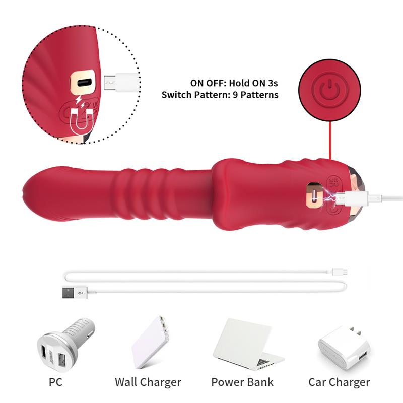Vibrador Con Thrusting Punto G Y Pantalla Digital