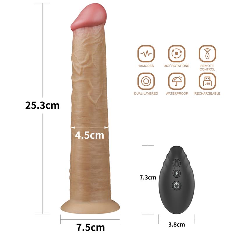 Vibrador Realista Con Rotación Doble Capa 10