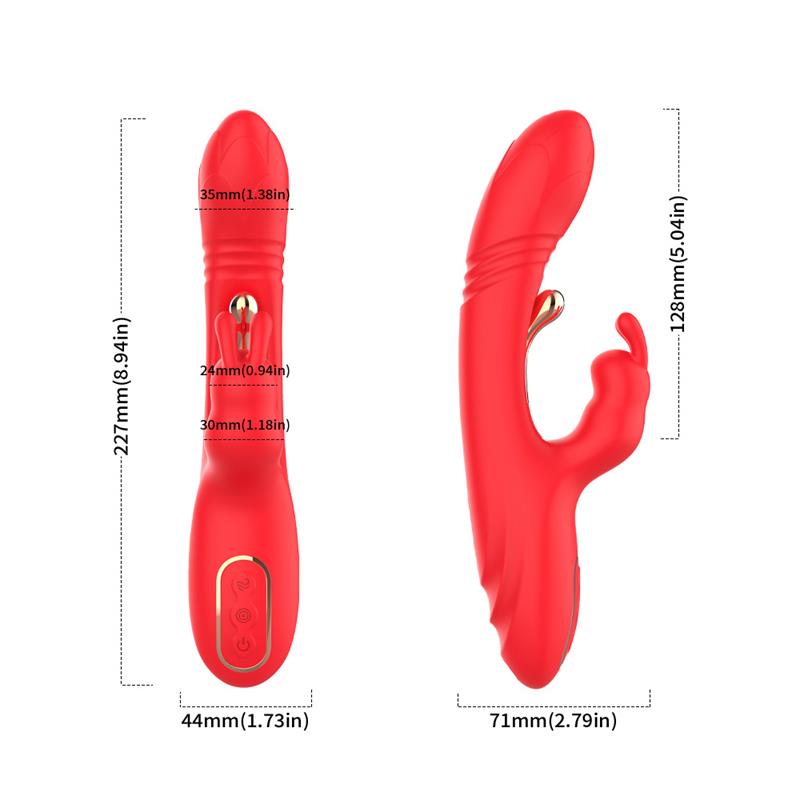 Vibrador Tickler Con Thrusting Silicona Líquida
