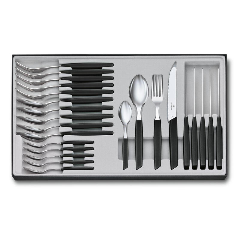 Victorinox Swiss Modern Besteck-Set 24 Tlg. Schwarz