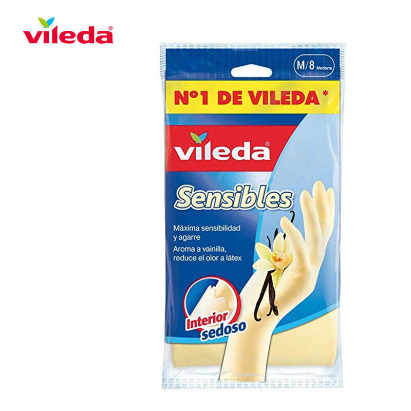 Vileda Guantes Sensibles Satinados Talla Mediana