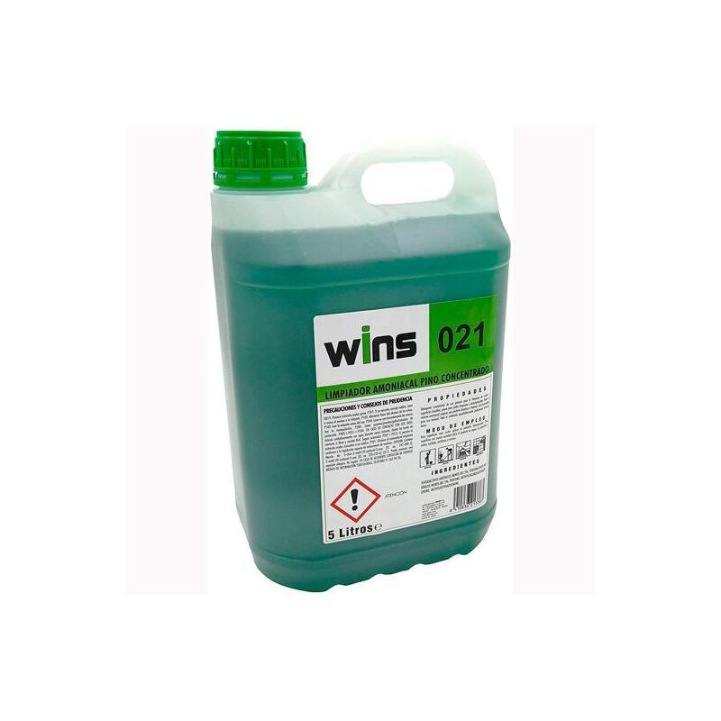 Vinfer Limpiador Amoniacal Pino Concentrado Wins 021 Verde -Garrafa 5l-