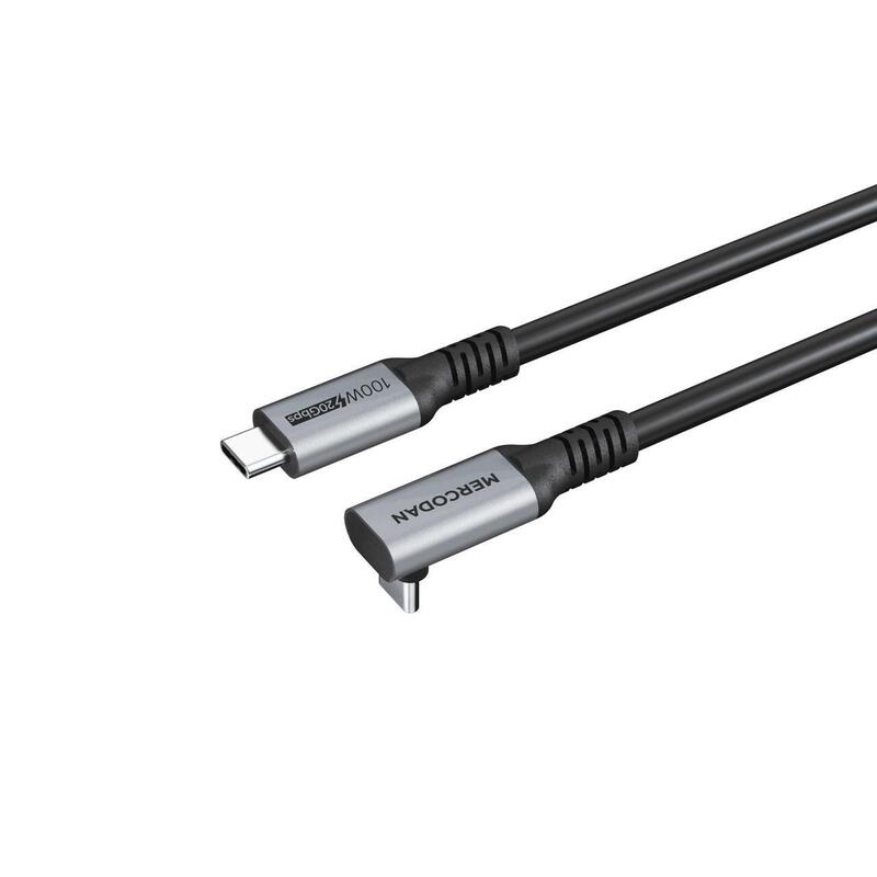 Vinklet 90ø Usb-C Kabel 3,0m,  Usb 3.2 Gen 2, 20gbps, 100w