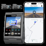 Viofo A229 Plus 3ch Cámara Frontal 2k + Trasera 2k + Interior 1080p Hdr 5ghz Wi-Fi Gps Voice Control - Dash Cam