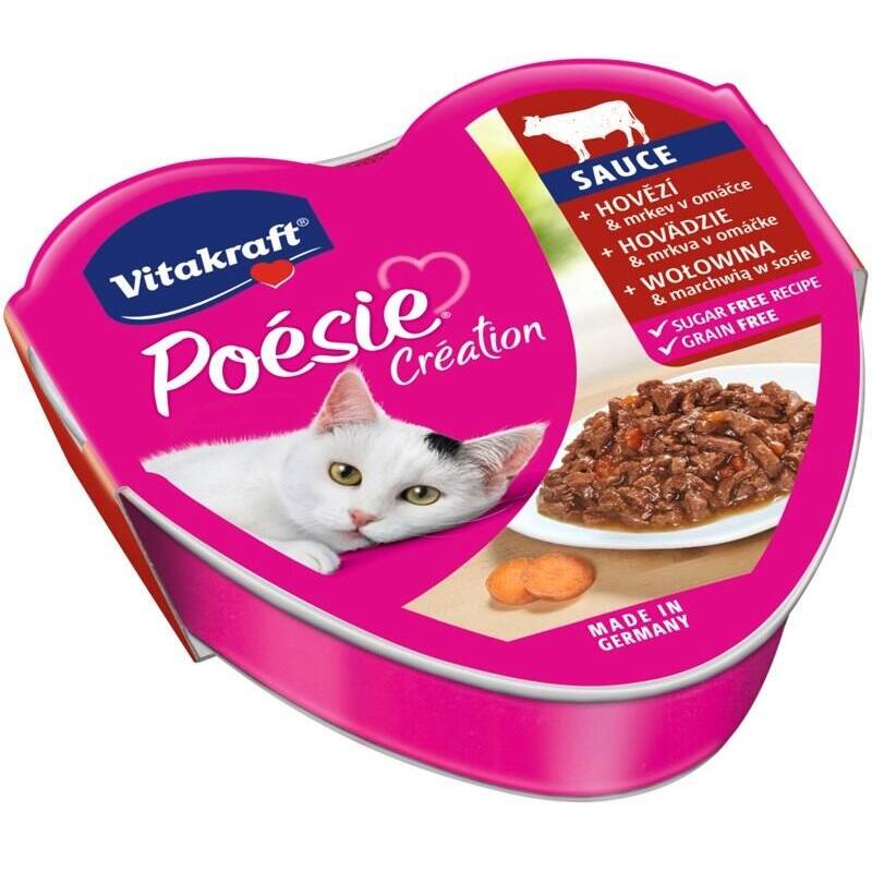 Vitakraft Poesie Creation Sos Ternera/Zanahoria - Comida Húmeda Para Gatos - 85 G