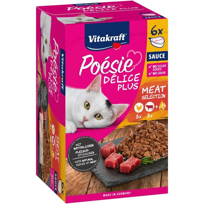 Vitakraft Poesie Delice Plus Pollo Y Ternera Comida Húmeda Para Gatos - 6x85g