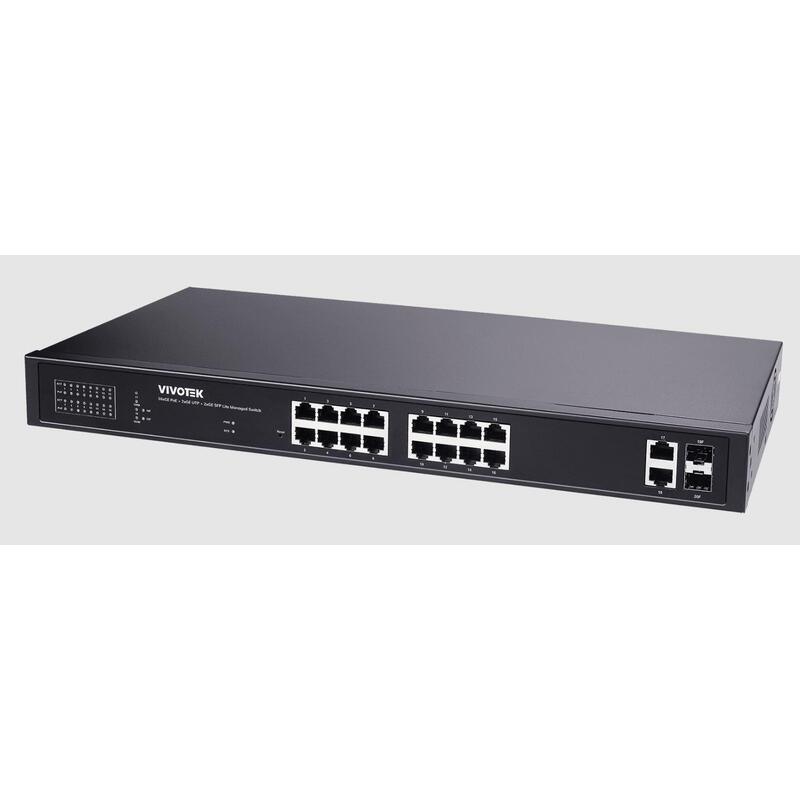 Vivotek Aw-Gel-205a-260 Poe Switch, 16xge Poe + 2xge Utp + 2xge Sfp